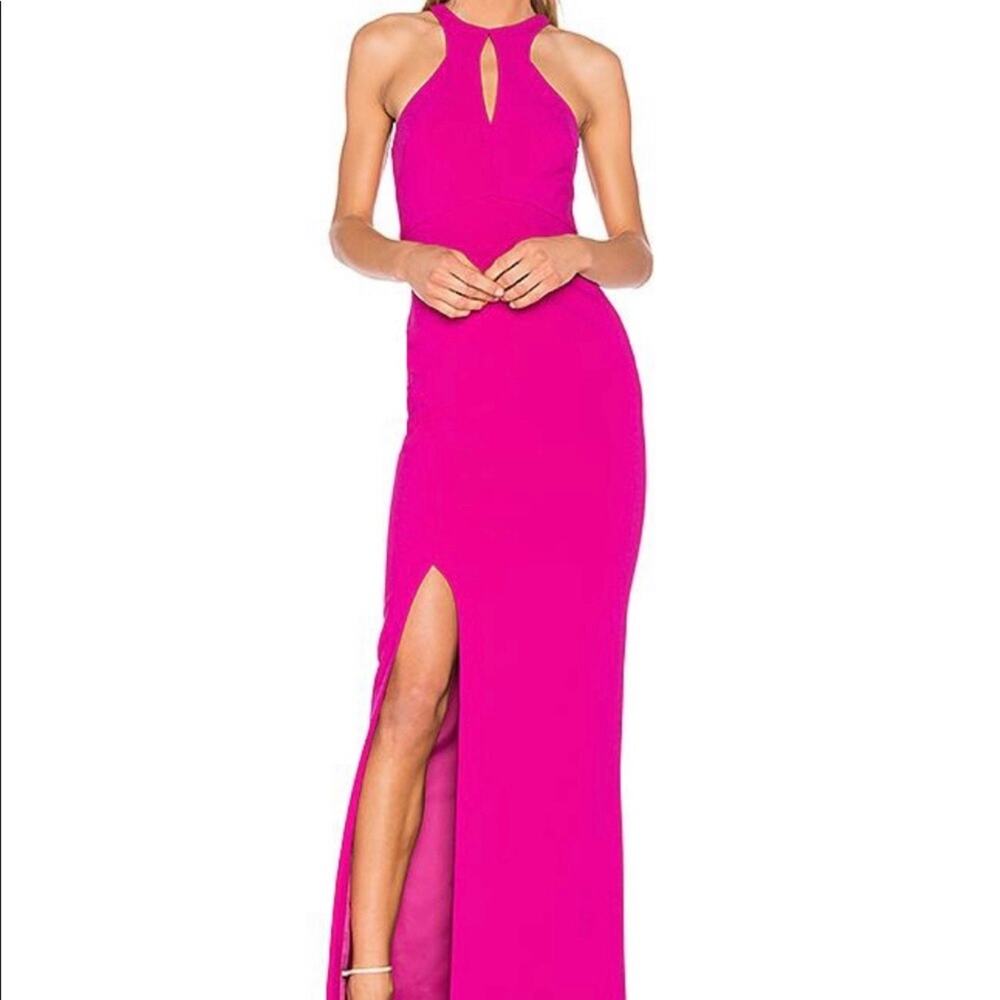Likely Revolve Elston Keyhole Halter Neck Maxi Gown Dress Women's 6 Orchid Pink